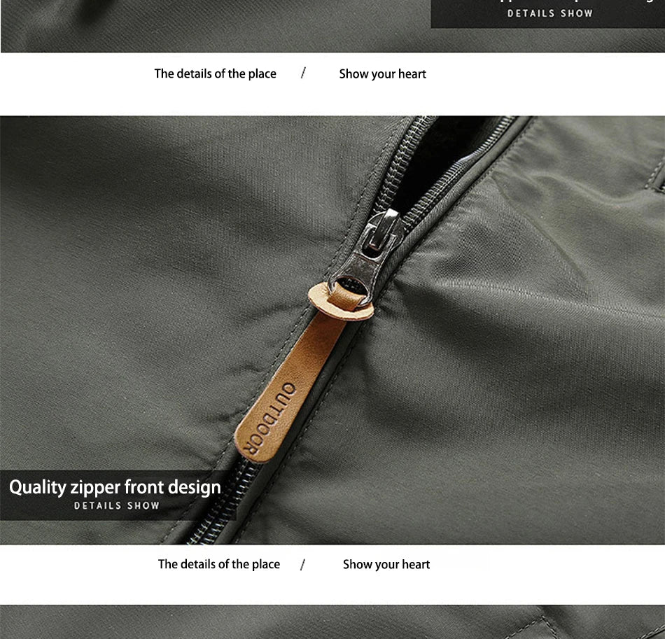 2024 Winter Jacket Fashion Coat Hoodies Camping Hiking Jacket Men's Casual Waterproof Jacket Windbreaker Men Outerwear