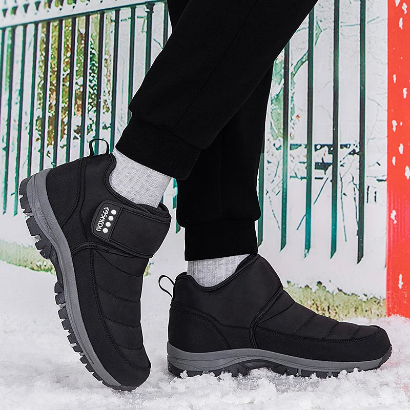 High Quality Men's Boots Warm Plush Men's Snow Boots Anti-Slip Winter Ankle Boots Outdoor Winter Shoes Men's Warm Sneakers Botas