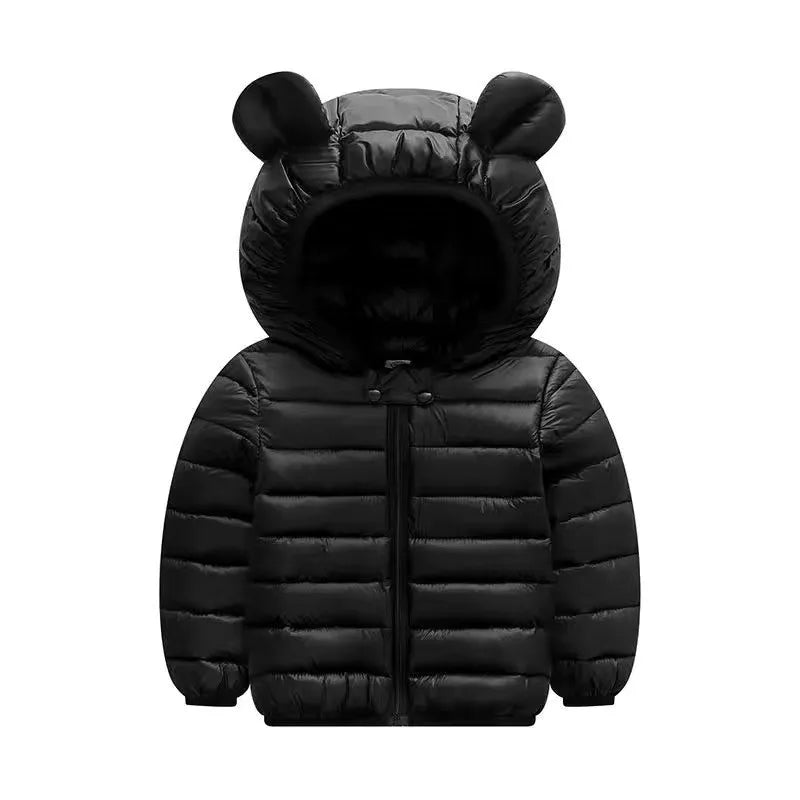 Boys Girls Lightweight Down Jacket Baby Hooded  Zipper Coats Autumn Winter Warm Outerwear 0-5 Years Kids Christmas Birthday Gift