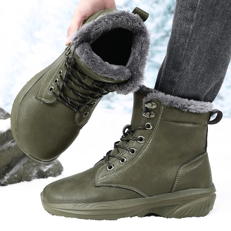 Winter Snow Barefoot Boots for Men Keep Warm Waterproof Winter Shoes Latest 2025 Fashion Design Non Slip Platform Snow Boots Men
