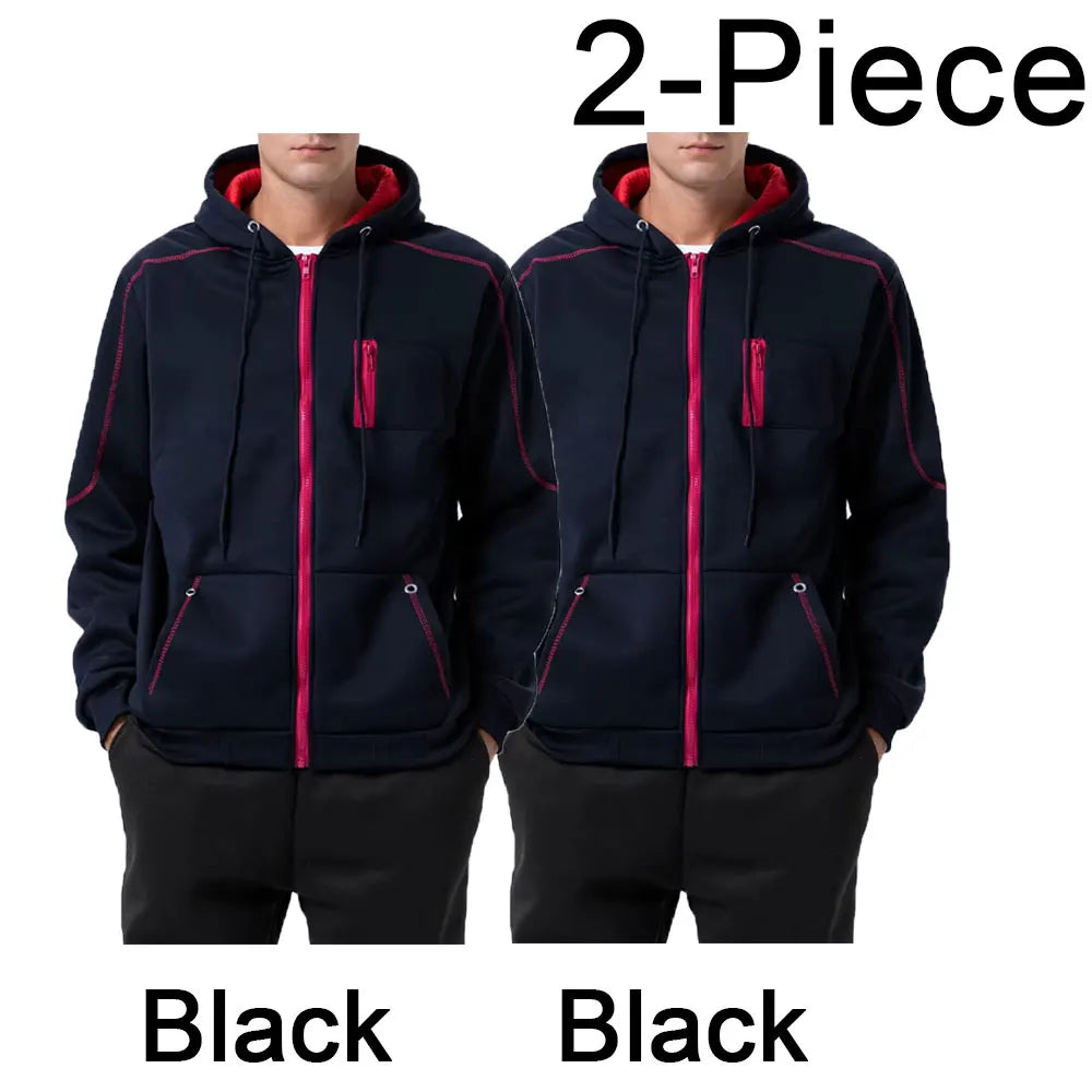 Men's Hoodie Black White Army Green Red Hooded Color Block Fleece Cool Casual Winter Clothing Apparel Hoodies Sweatshirts