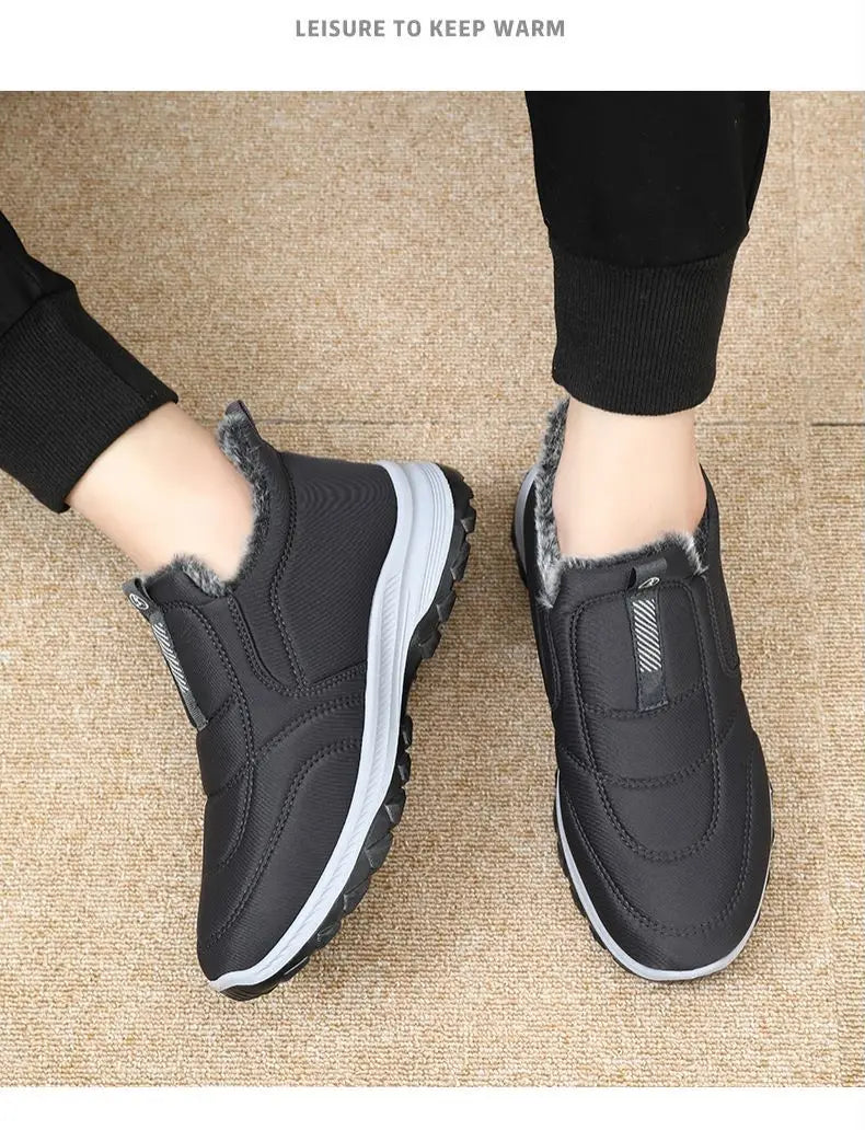 Winter Men's Snow Boots Non-slip Plush Fur Thick Cotton Shoes Male Sneakers Oudoor Hiking Warm Boots