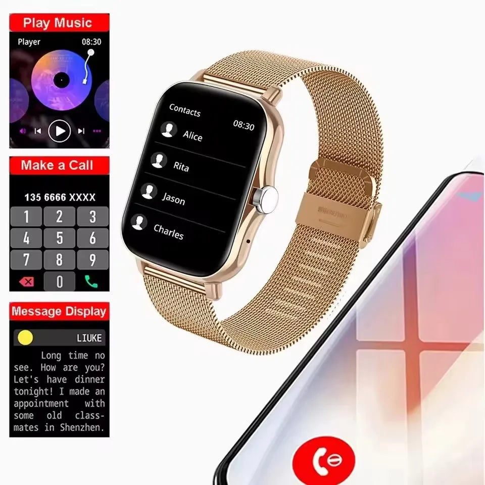 Smart Watch 2.01‘’ Full Touch Amoled BT Call Sport Waterproof Watches Heart Rate Blood Pressure SmartWatch for Men Women