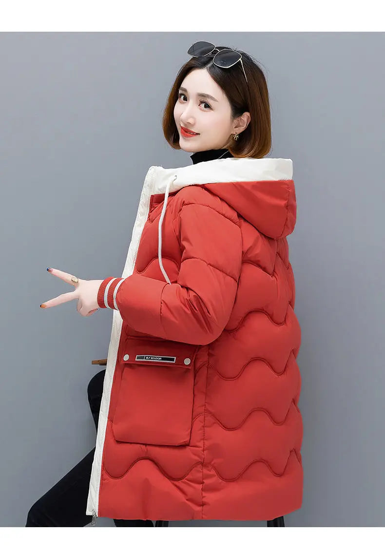 Long Winter Jacket Women Down Cotton Coats 2024 New Cotton Padded Puffer Parka Coat Women Hooded Outwear Thicken Warm Jacket 4XL