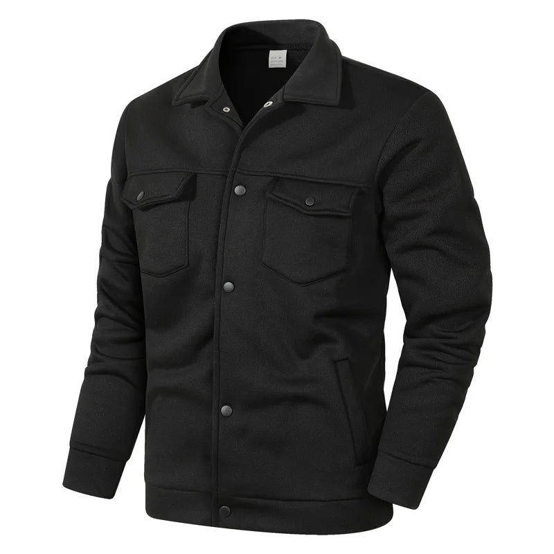 Men's winter fleece jacket - multi pocket, soft and warm casual outerwear, suitable for daily/outdoor/business leisure occasions