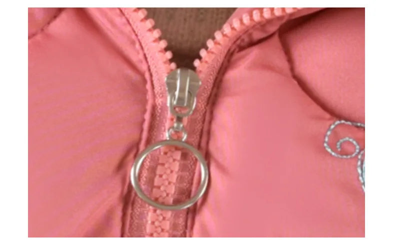 Children's winter coat Little girl cotton-padded jacket thickened fashion down  jacket girl's medium long super cute  jacket