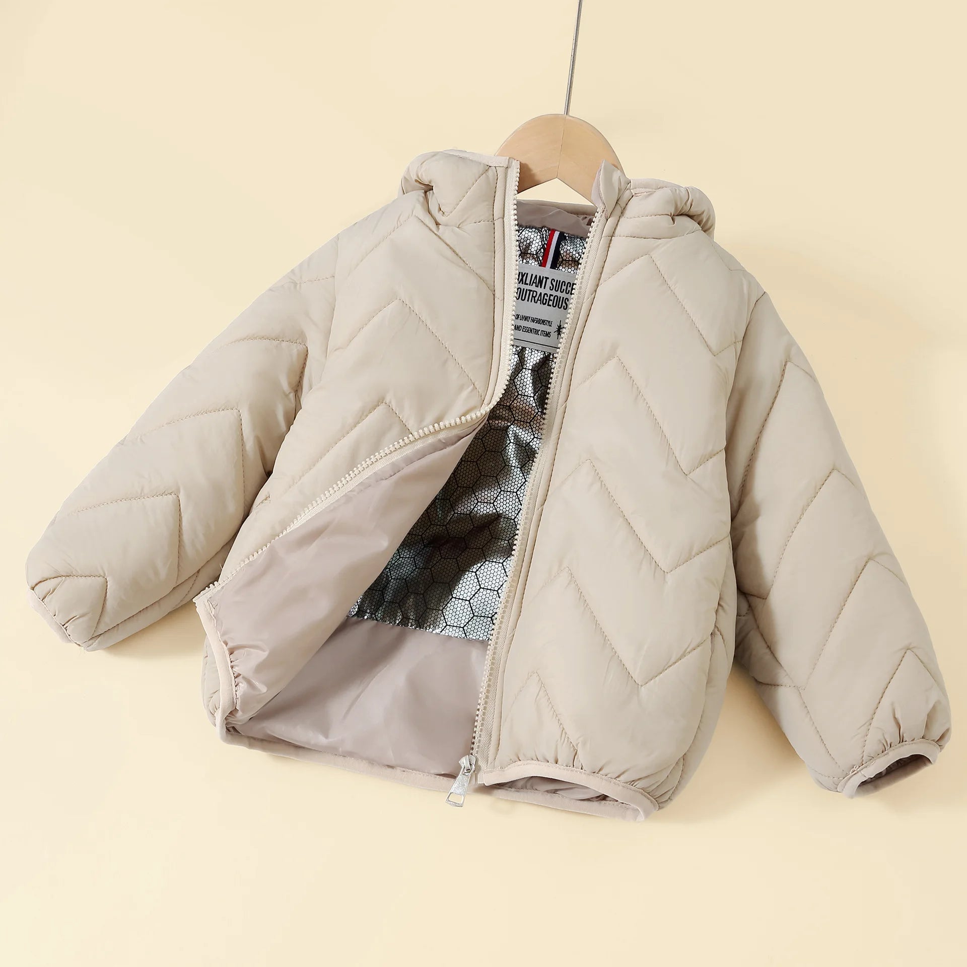 Winter Children's Jacket Girl 0-7Y Kids Boy Lightweight Hooded Padded Jacket Chevron Quilted Warm Down Cotton Coat Outerwear