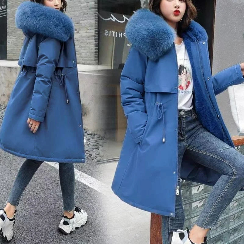 Women's Winter Jacket Hodded Fleece Padded Jacket Casual Loose Windbreaker Office Lady Matching New In Coats & Jackets Outerwear