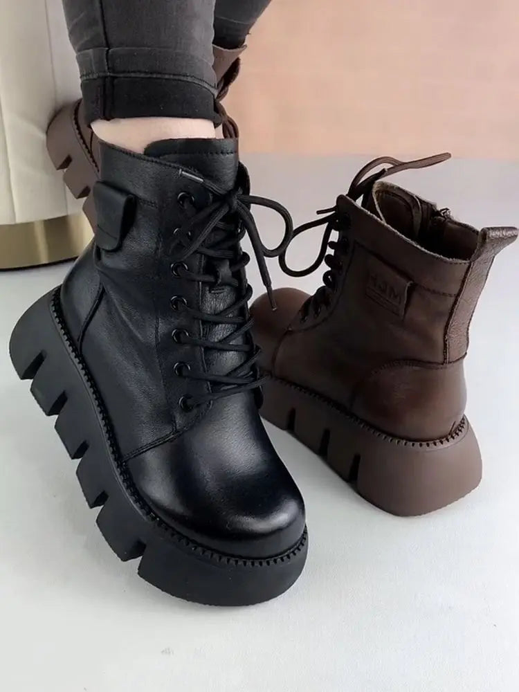 Snow Boots Womens Shoes 2025 New Boots Warm Wool Platform Shoes Thickened Cotton Shoes Cold Winter Round Toe Platform Boots