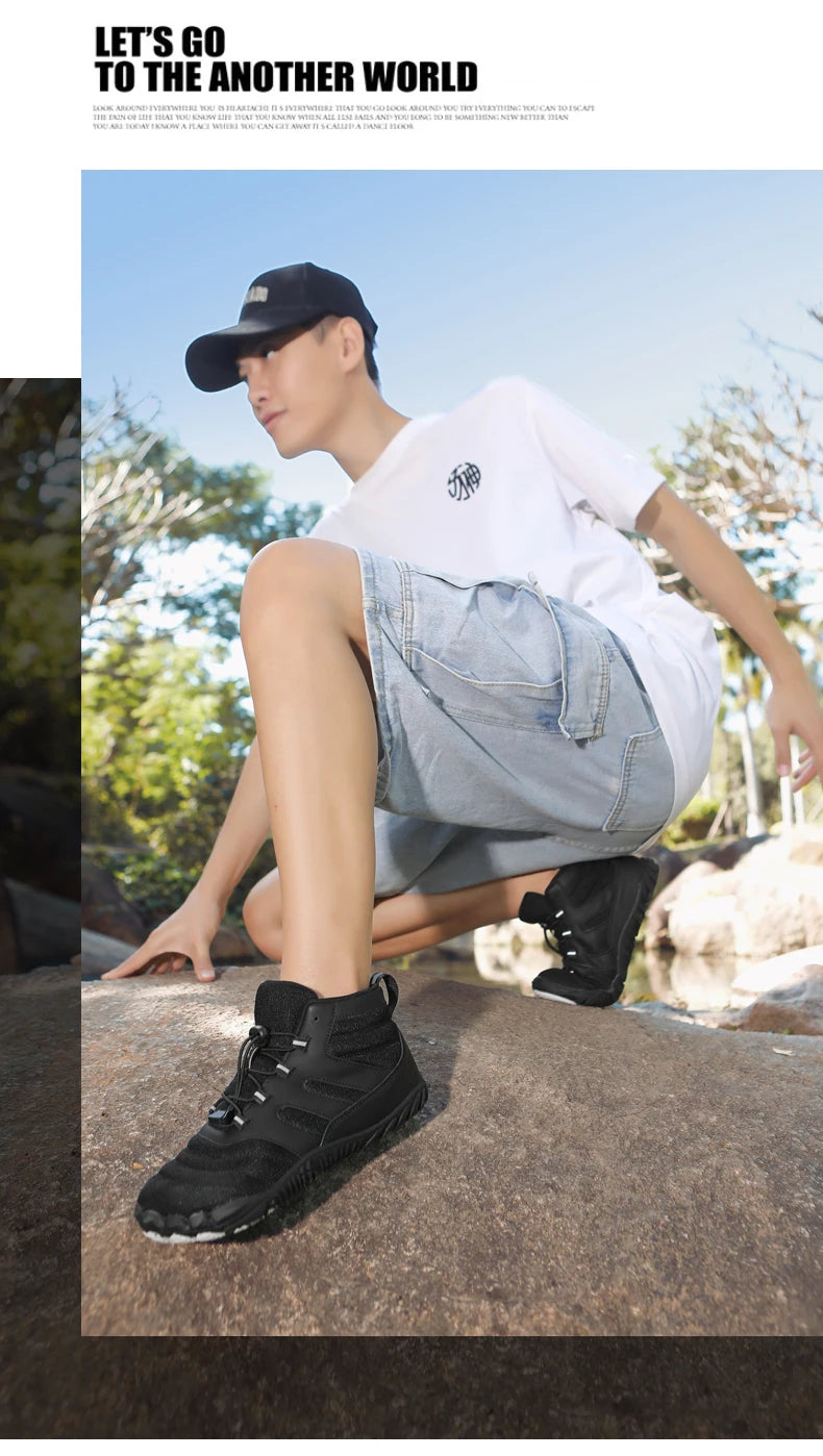 Winter Boots for Men Women Snow BareFoot Outdoor Non-slip Warm Fur Sneakers Ankle Boots waterproof mountaineering Hiking Shoes