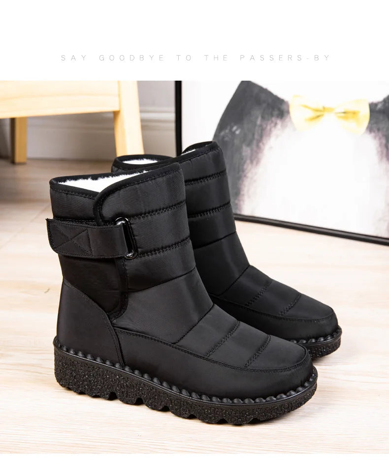 Boots Women Non Slip Waterproof Winter Snow Boots Platform Shoes for Women Warm Ankle Boots Cotton Padded Shoes Botas De Mujer