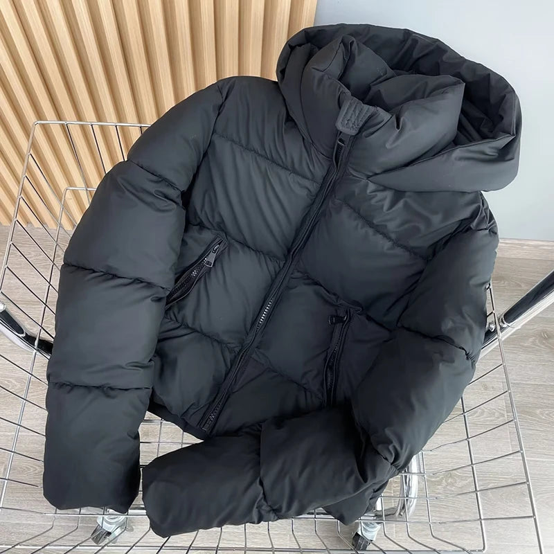 Women's Winter Jackets Vintage Hooded Pockets Cotton Padded Coats Fashion Warm Thick Black Parkas Female Outerwear Casual Tops