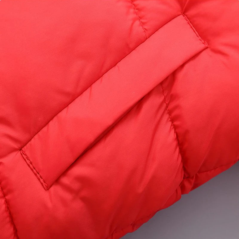 Winter Boys Cashmere Padded Jackets Children's Girls Hooded Outerwear Thick Fleece Warm Casual Coat New Christmas Birthday Gift