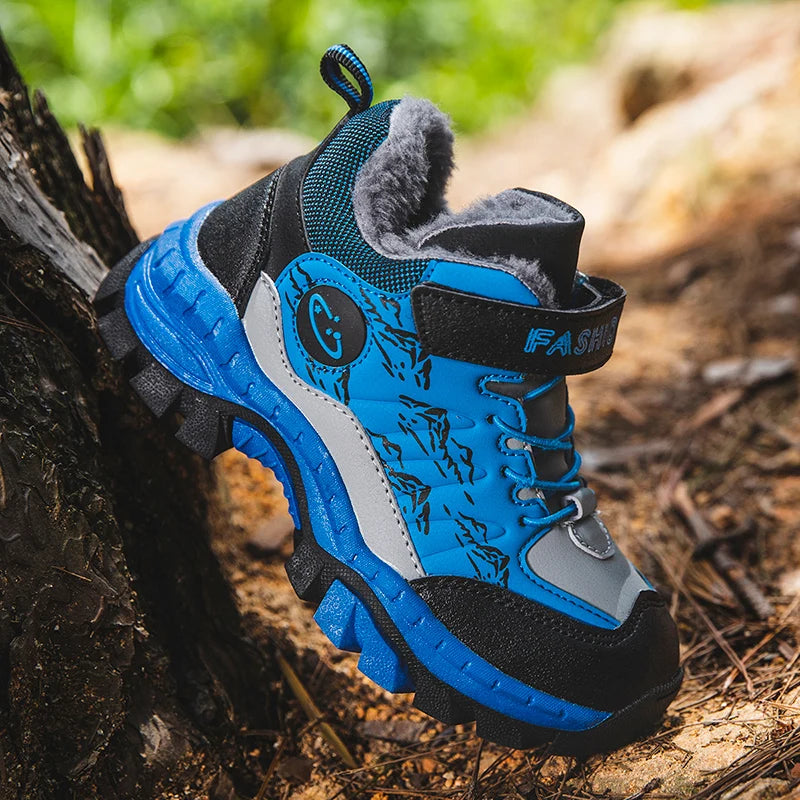 Waterproof Winter Snow Boots for Boys Non-Slip Warm Ankle Shoes Kids Outdoor Trekking Hiking Sneakers Children's Fashion Boots