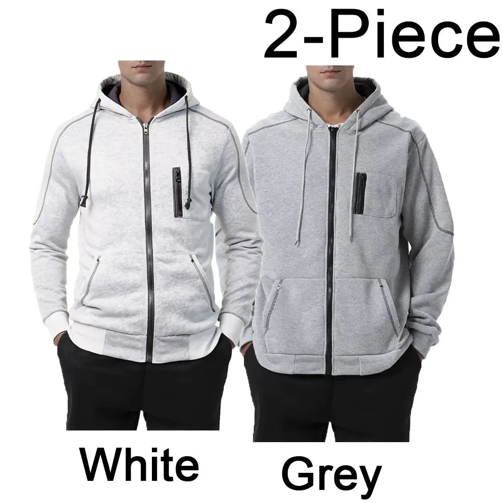 Men's Hoodie Black White Army Green Red Hooded Color Block Fleece Cool Casual Winter Clothing Apparel Hoodies Sweatshirts