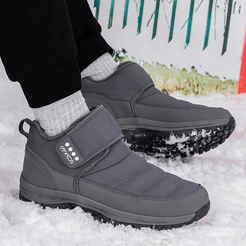 High Quality Men's Boots Warm Plush Men's Snow Boots Anti-Slip Winter Ankle Boots Outdoor Winter Shoes Men's Warm Sneakers Botas