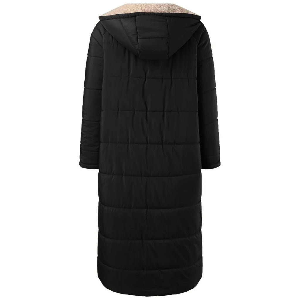 Fashion Casual Women's Winter Warm Coat Jacket Women's Fleece Jacket Wool Long Hooded Outerwear