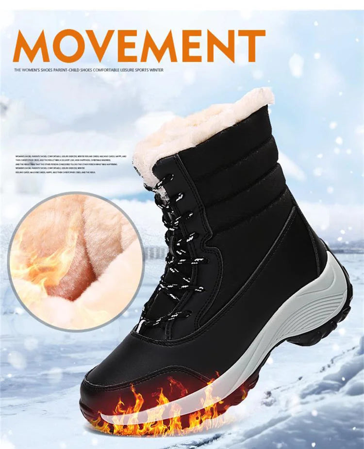 Winter Shoes Waterproof Boots Women Snow Boots Plush Warm Ankle Boots For Women Female Winter Shoes Booties Botas Mujer