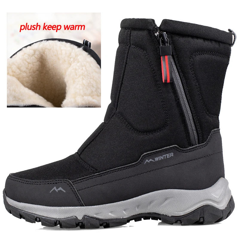 Men Boots 2025 Winter Shoes For Men Warm Snow Boots Mid-calf Men Warm Shoes Thick Plush Winter Boots For Men Women Cotton Shoes