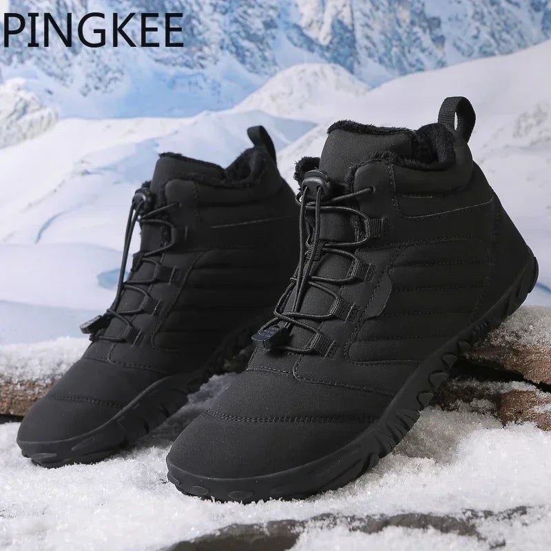 PINGKEE VENOCON Wide ToeBox Barefoot Shoes Men Women Athletic Minimalist Winter Snow Thermal Feet Boots Sneakers Footwear Man