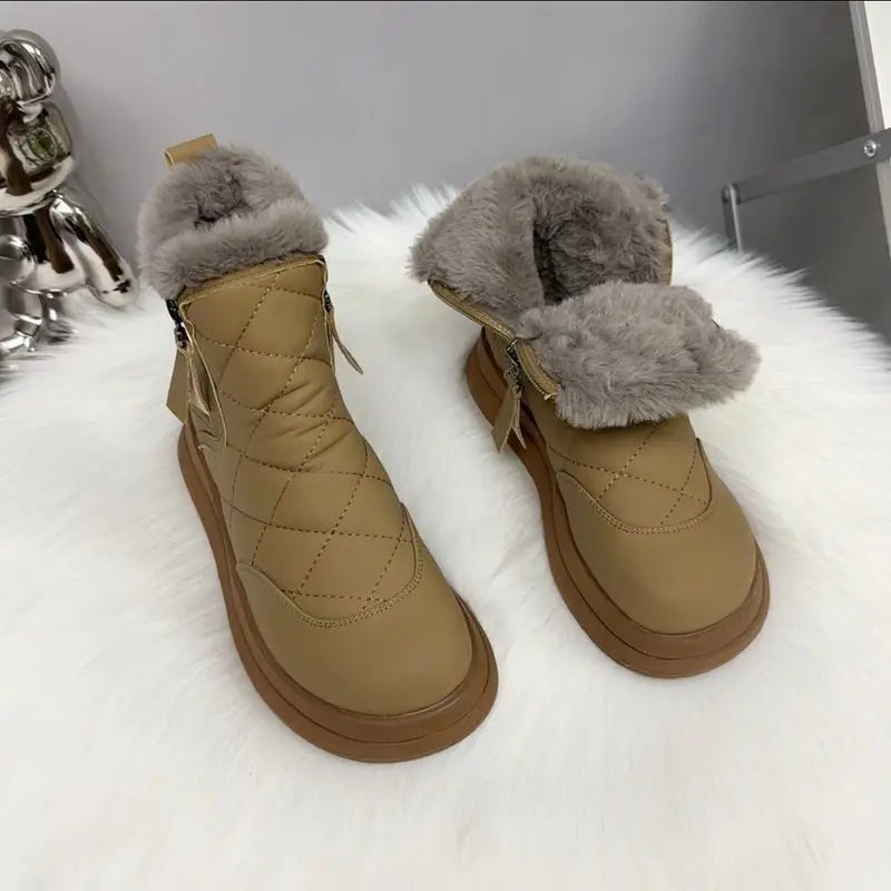 Snow Boots Women's Winter New Cotton Shoes with Wool Thick Waterproof Non-slip Warm Ankle Boots Botas De Invierno Para Mujer