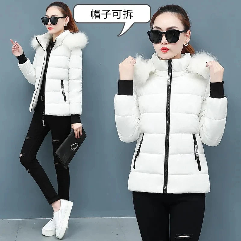 Women's Winter Parka Coat 2025 Korean Version Loose Lady Cotton Padded Outerwear Temperament Casual Ladies Down Cotton Jacket