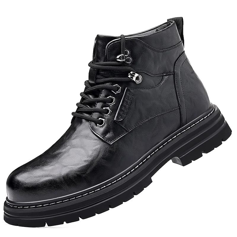 Winter Hot Selling Men's High Top Shoes Thick Soled Wear-resistant Workwear Shoes Trendy Outdoor Men's Motorcycle Boots Handsome