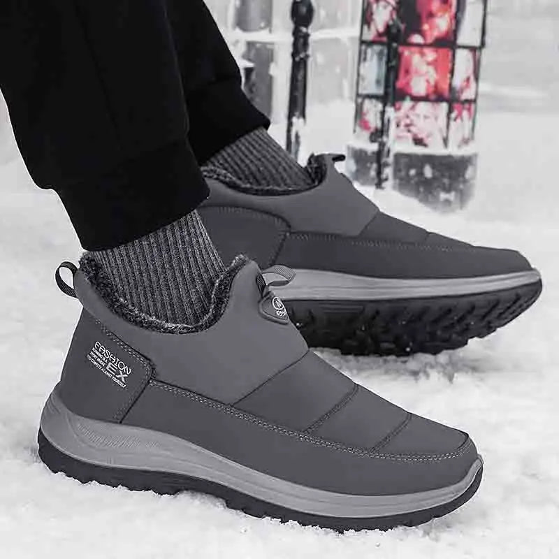 Men Boots Waterproof Winter Lightweight Snow Boots Thick Warm Fur Men Shoes Plus Size Unisex Ankle Boots Slip On Casual Shoes