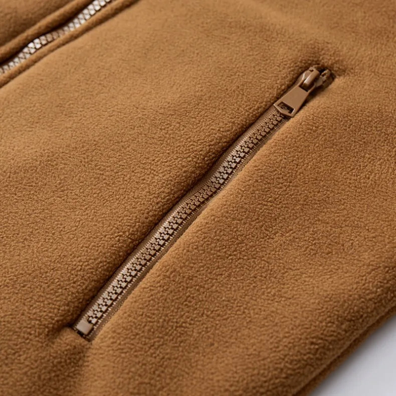 Winter Polar Fleece Jacket Men Warm Thicken Fleece Clothing Coats Men Outdoor Windproof Stand Collar Full Zipper Hiking Jacket