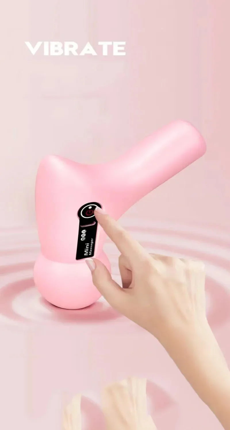Mini Massage Massage LCD Screen 6 Heads Gun Muscle Massager Portable Electric Fascia Gun for Neck Foot Body Fascia Gun