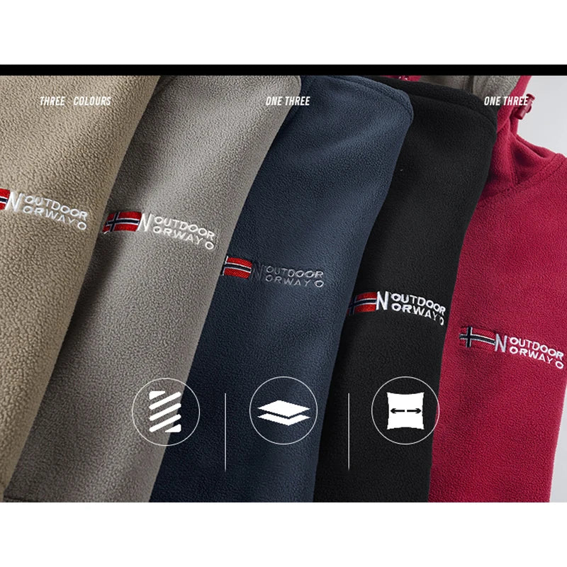 Autumn Winter New Hooded Fleece Jacket Men Outdoor Sports Windproof Tactical Zip Coat Men Warm Thick High Quality Jacket Male