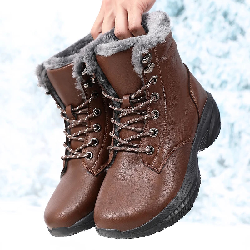 Winter Snow Barefoot Boots for Men Keep Warm Waterproof Winter Shoes Latest 2025 Fashion Design Non Slip Platform Snow Boots Men