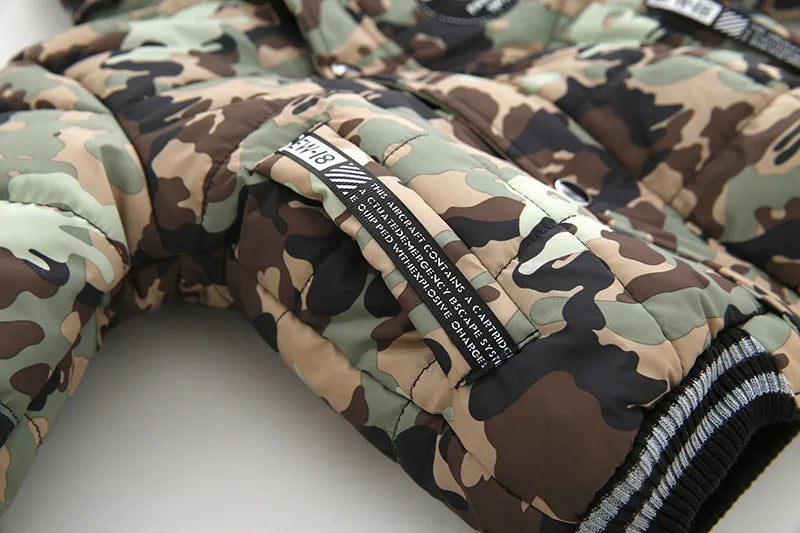 2025 Winter Children Warm Clothing Boys Down Jacket Baby Polyester Fiber Hooded Coat Thicken Outerwear Kids Solid Color Parka