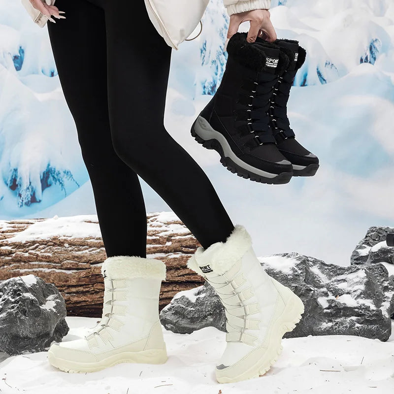 New Winter Women Boots High Quality Warm Women's Snow Boots Comfortable Ankle Boots Outdoor Waterproof Hiking Boots Size 36-42