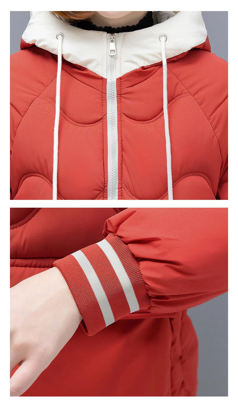 Long Winter Jacket Women Down Cotton Coats 2024 New Cotton Padded Puffer Parka Coat Women Hooded Outwear Thicken Warm Jacket 4XL
