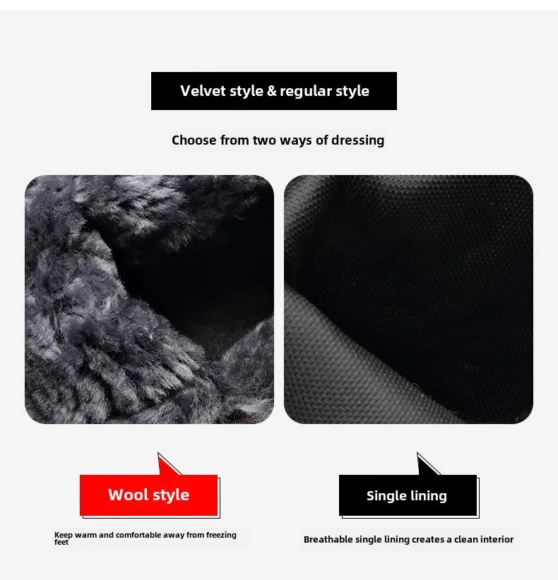 Autumn Winter Side Zipper Genuine Leather Boots for Men Fashion Casual Warm Cotton Work Shoes Man New Designer Ankle Boots Male