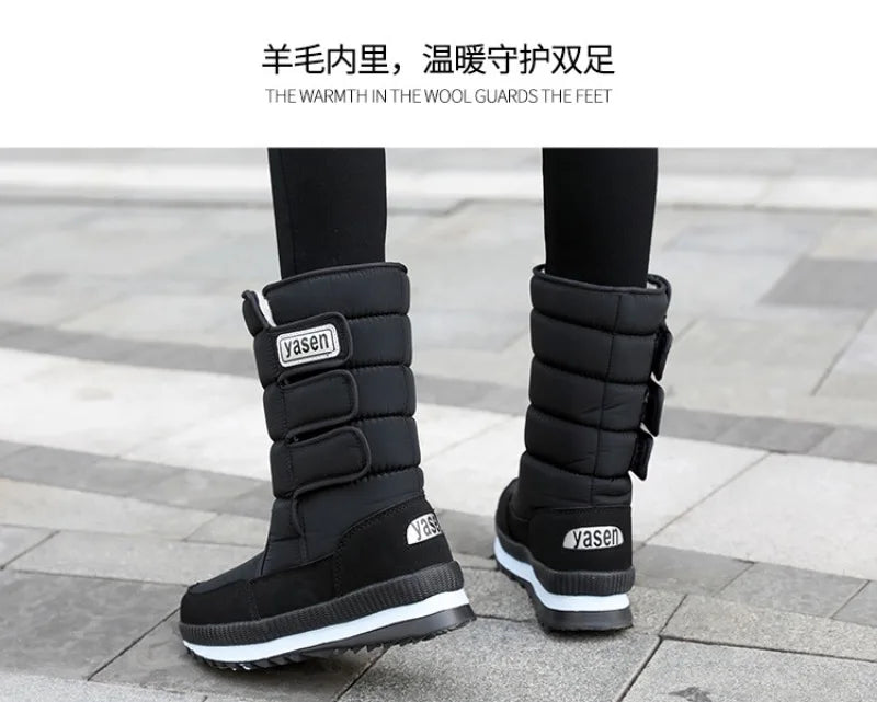 Men's Mid-calf Snow Boots Winter Plush Warm Cotton Boot Fashion Casual High Top Boots for Men Non-slip Platform Boots Big Size47