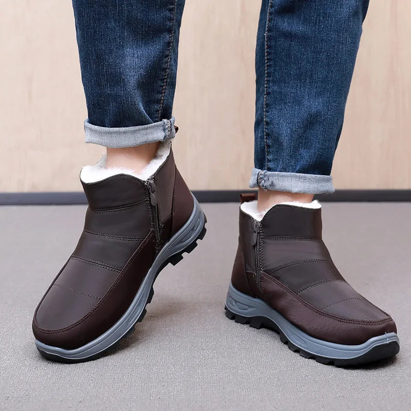 2025 Winter Men's New Thickened Cotton Shoes with Fleece Durable and Skid-resistant Warm and Comfortable Free Men's Shoes