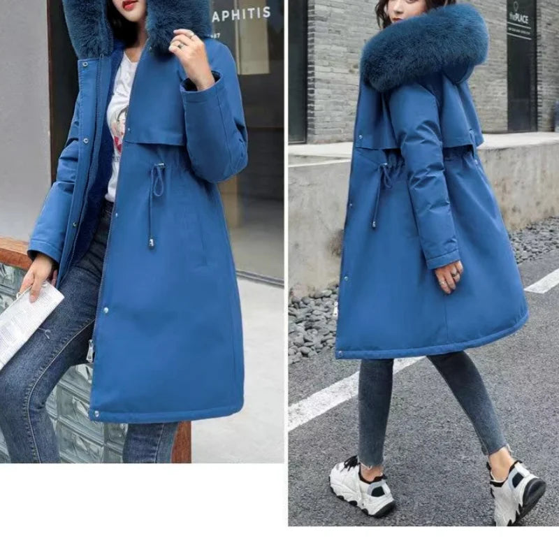 Women's Winter Jacket Hodded Fleece Padded Jacket Casual Loose Windbreaker Office Lady Matching New In Coats & Jackets Outerwear