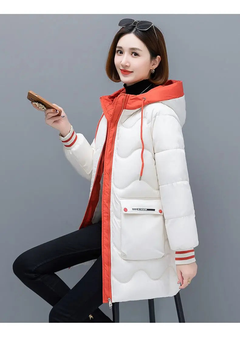 Long Winter Jacket Women Down Cotton Coats 2024 New Cotton Padded Puffer Parka Coat Women Hooded Outwear Thicken Warm Jacket 4XL