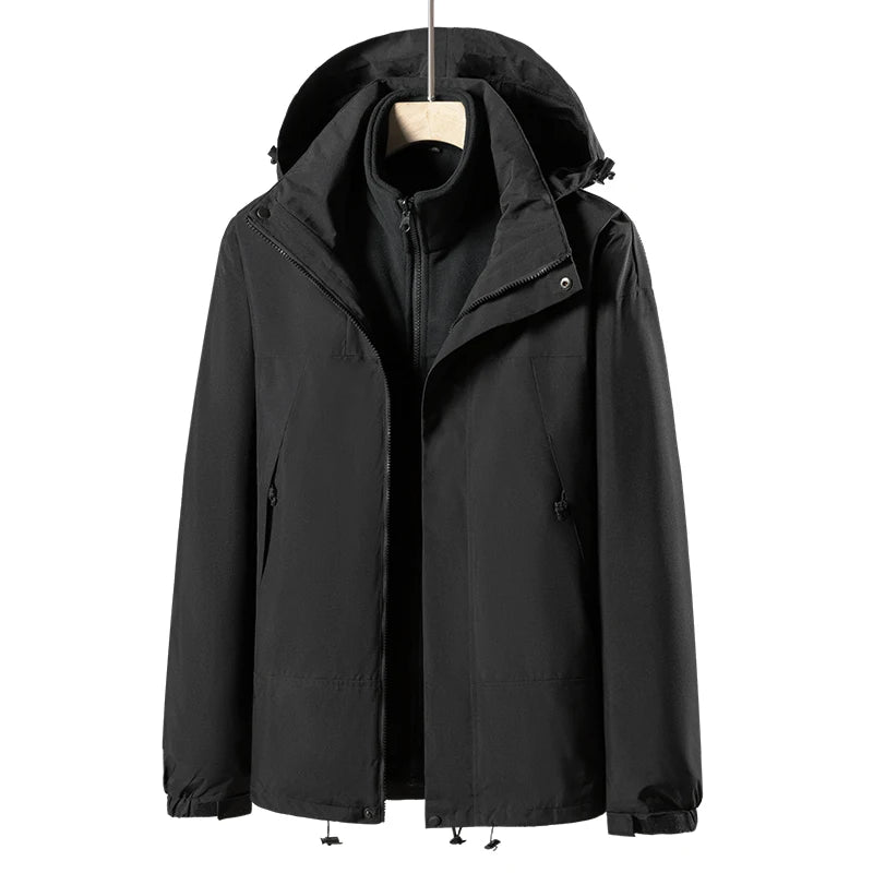 Winter Hiking Jackets Warm Windbreaker Outerwear Waterproof Windproof Jacket Men Skiing Camping Women Coats Hooded Fleece Jacket