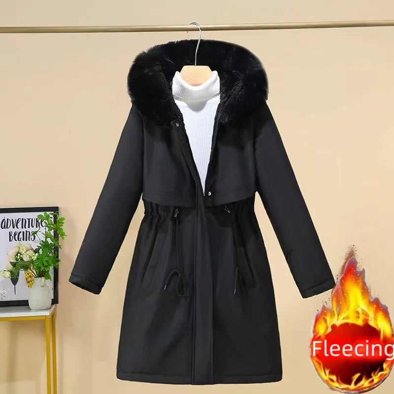 Women's Winter Jacket Hodded Fleece Padded Jacket Casual Loose Windbreaker Office Lady Matching New In Coats & Jackets Outerwear