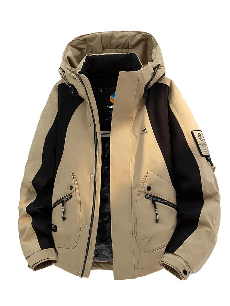 Winter Down Jacket - Outdoor Spliced Parka Outerwear
