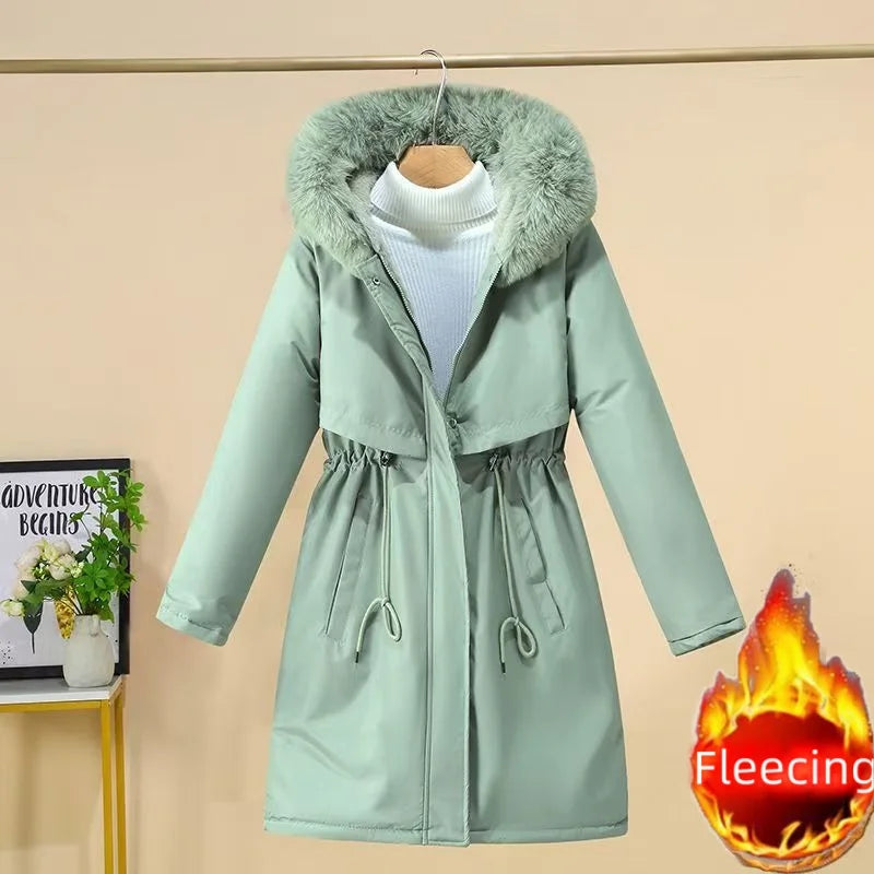 Women's Winter Jacket Hodded Fleece Padded Jacket Casual Loose Windbreaker Office Lady Matching New In Coats & Jackets Outerwear