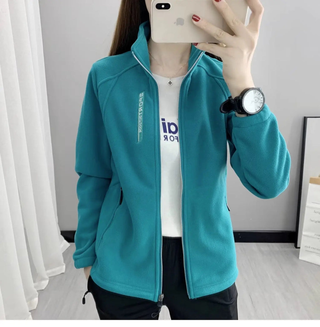 Plus Size Fleece Coats for Women Winter Spring Warm Casual Outdoor Sportswear Hiking Jogging Yoga Lady Cardigan jackets Chaqueta