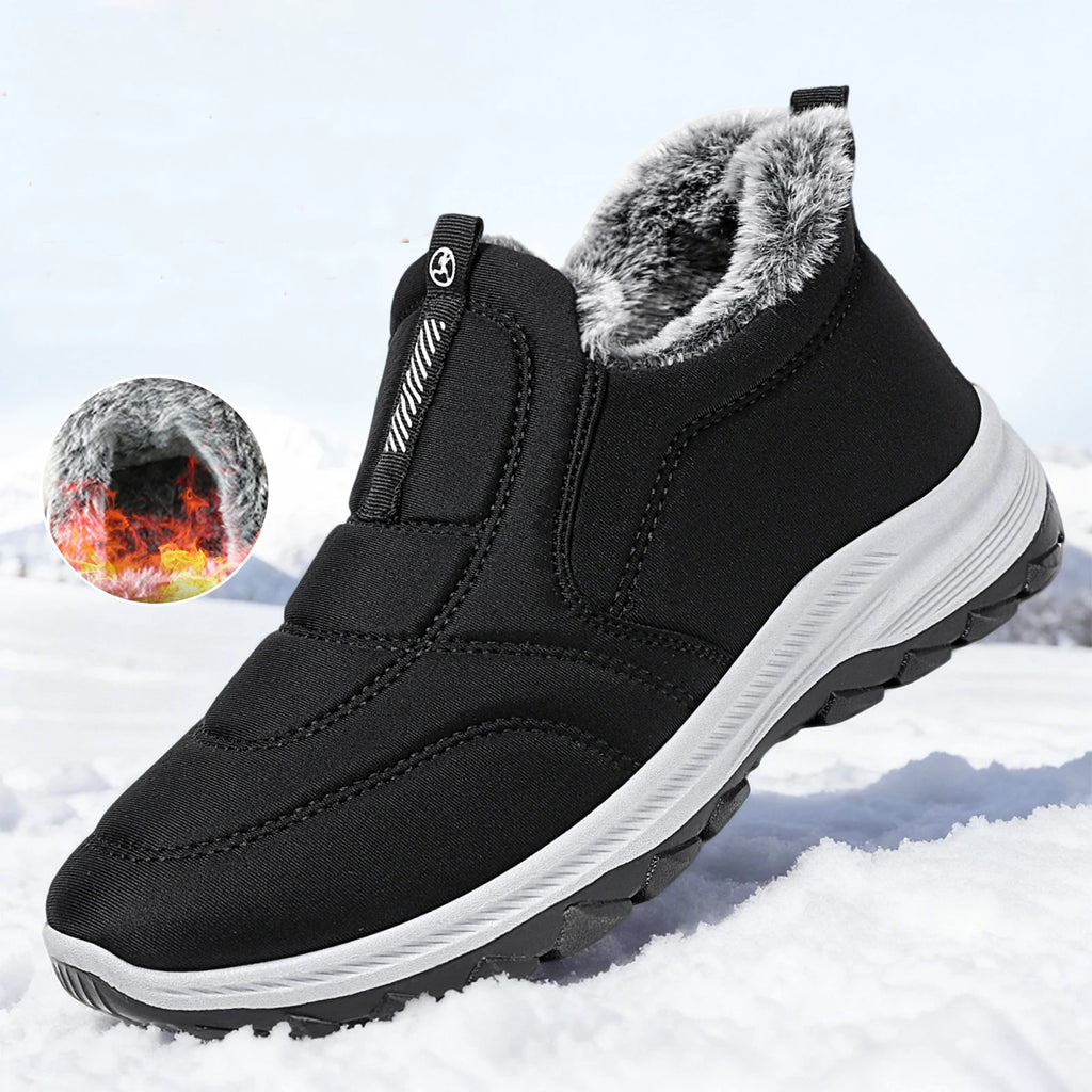 Women's Boots 2025 Winter Shoes For Women Ankle Boots Warm Fur Botas Mujer Waterproof Low Heels Snow Boots Winter Flat Shoes