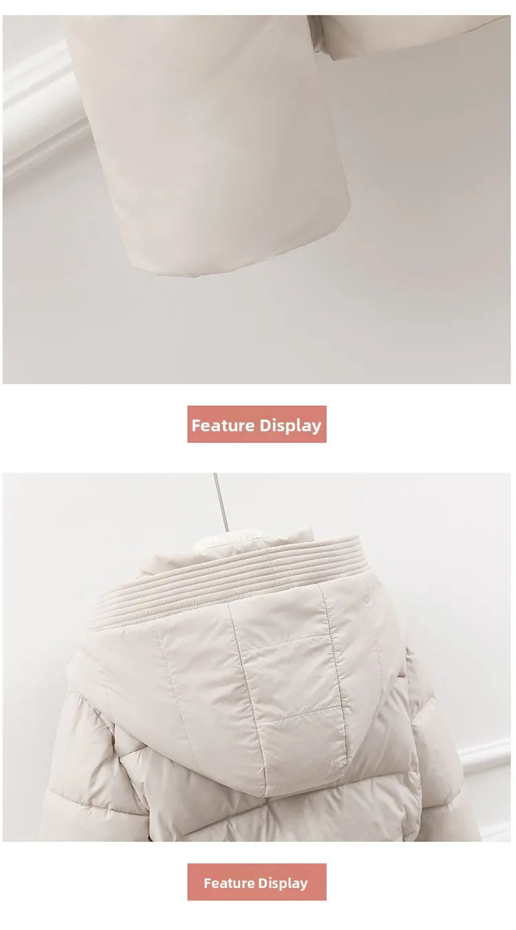 Slimming ort down Cotton Jaet Women's Thiened Winter Coat with Hood Dstring Waist Sli Outerwear for Ladies