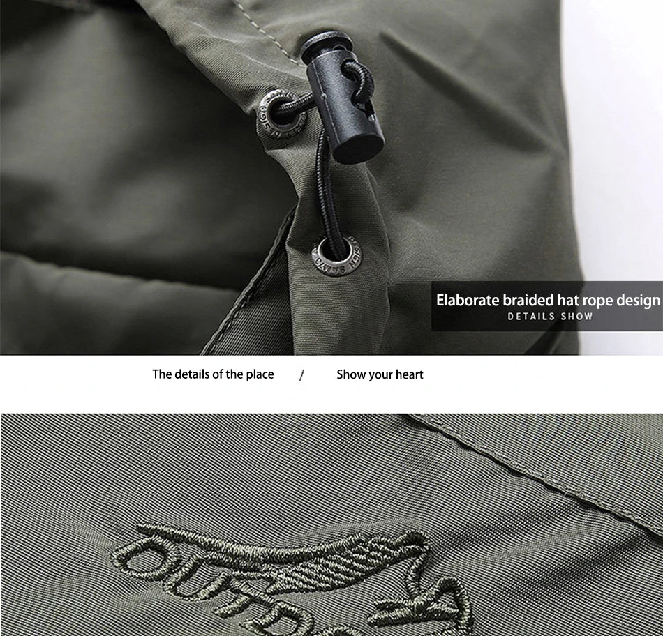 2024 Winter Jacket Fashion Coat Hoodies Camping Hiking Jacket Men's Casual Waterproof Jacket Windbreaker Men Outerwear