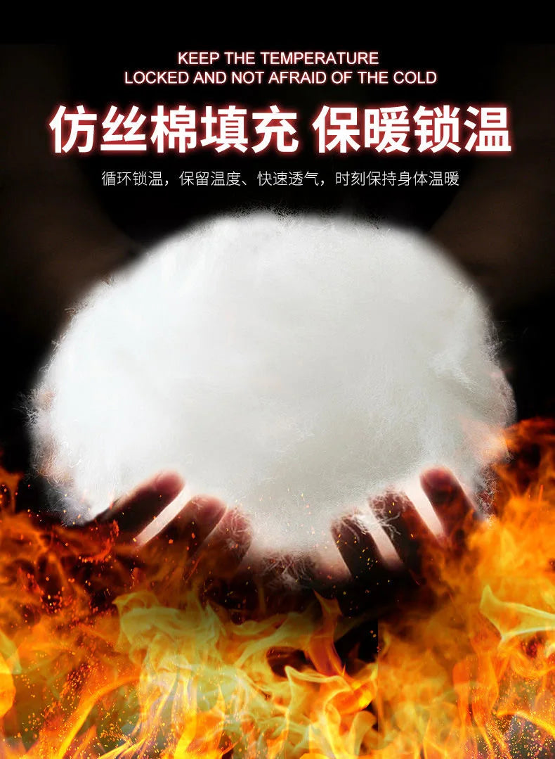 2024 Autumn/Winter New Fashion Solid Color Thick Warm Hooded Coat Men's Casual Loose High-Quality Plus-Size Cotton-Padded Jacket