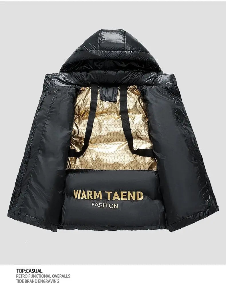 Winter jacket for Boys Girls Down Jacket Black Thickened Zipper Hooded Coat Big Childrens Kids Jacket